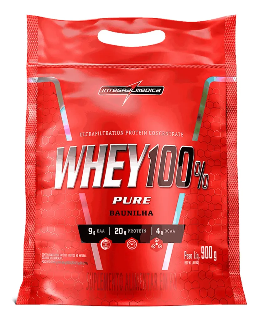 Integralmédica Whey 100% Pure - embalagem 900g sabor baunilha